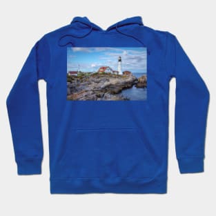 Portland Head Lighthouse Maine Rugged Landscape Hoodie